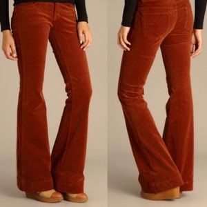 J Brand 28 Flare Corduroy Pants jeans terracotta brown orange 0127